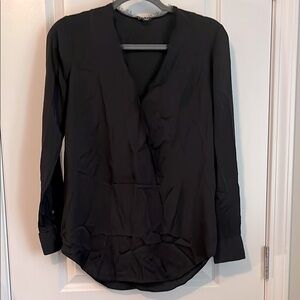 Theory Black Silk Top Sz S